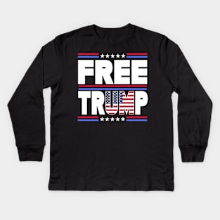 Funny "FREE TRUMP" Political Design Kids Long Sleeve T-Shirt